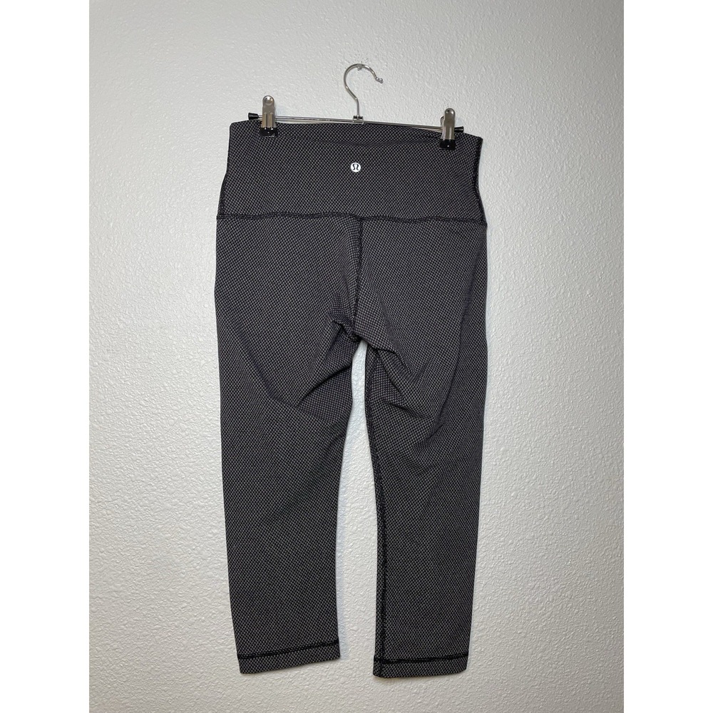 Lululemon Wunder Under Cropped Leggings Diamond Dot Black White No Size Tag - Picture 2 of 6